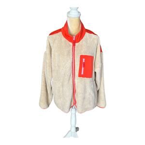 J Crew Superplush Sherpa Full Zip Jacket Womens Size XL